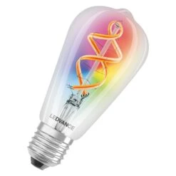 Ledvance 4058075609914 SMART+ WiFi Filament Edison RGBW, 300 °, 4,5 W, 827, 300 Lm, E27, Dimmbar