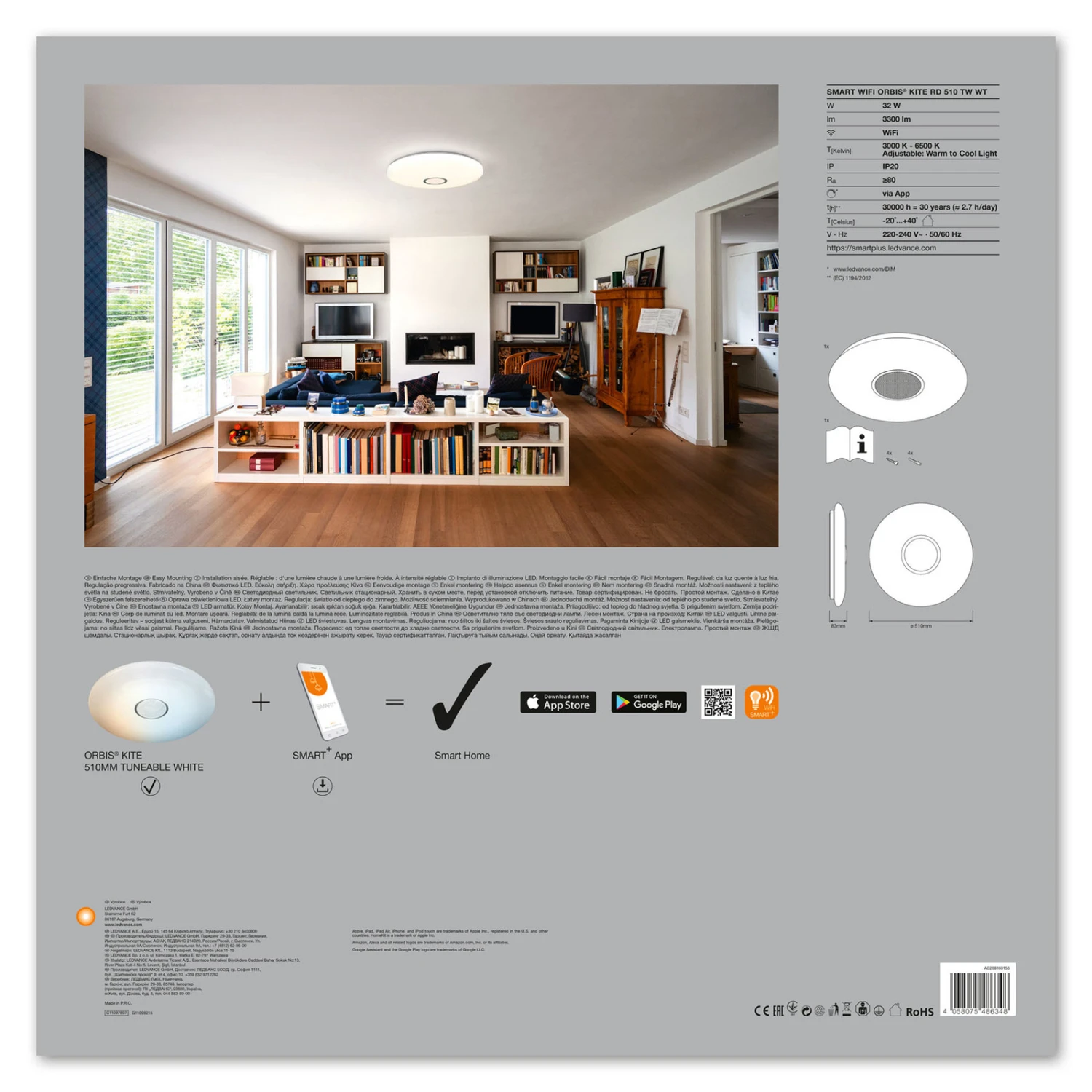 LEDVANCE SMART+ WiFi Orbis Kite 3.000-6.500K 51cm 11 LEDVANCE SMART+ WiFi Orbis Kite 3.000-6.500K 51cm – Bild 9