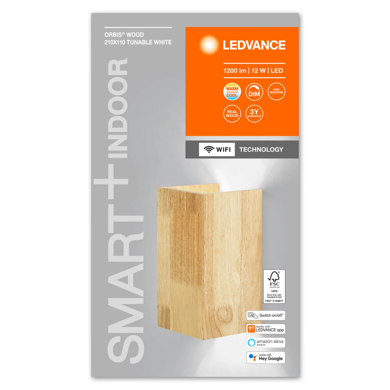 LEDVANCE SMART+ WiFi Orbis Wall Wood, 21 X 11 Cm 6 LEDVANCE SMART+ WiFi Orbis Wall Wood, 21 X 11 Cm – Bild 4